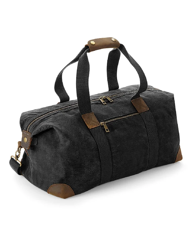 Black - Heritage waxed canvas holdall