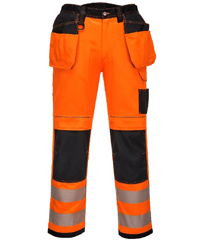 Orange/Black - PW3 Hi-vis holster work trousers (T501) regular fit