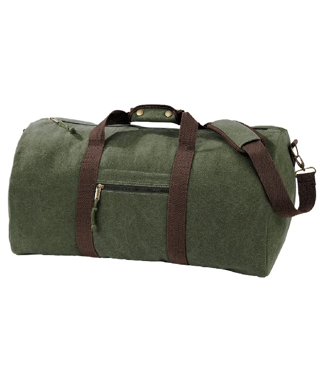 Vintage Military Green - Vintage canvas holdall