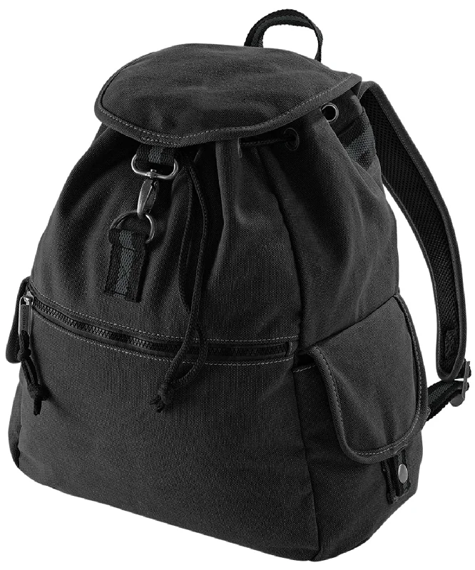 Vintage Black - Vintage canvas backpack