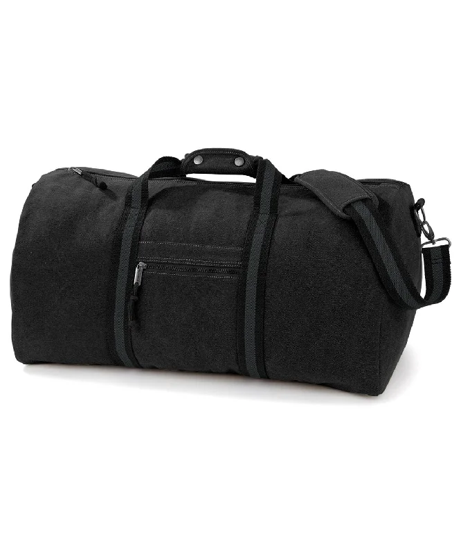 Vintage Black - Vintage canvas holdall