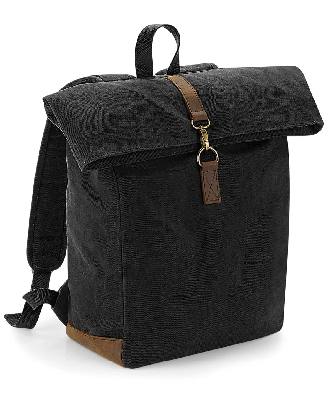 Black - Heritage waxed canvas backpack