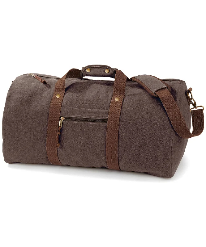 Vintage Brown - Vintage canvas holdall