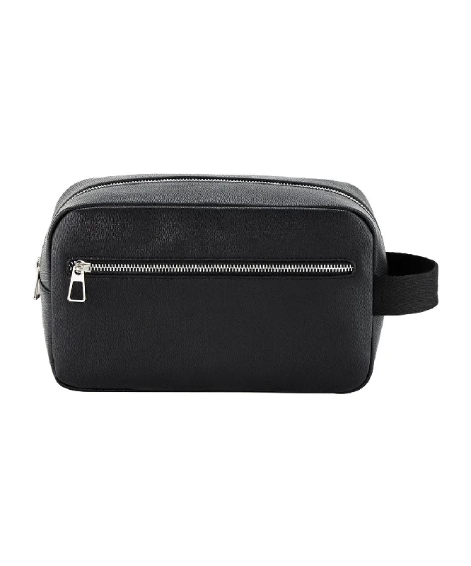 Black - Tailored luxe PU wash bag