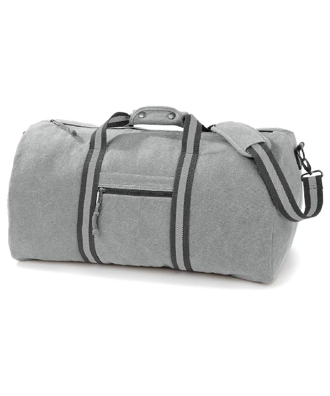 Vintage Light Grey - Vintage canvas holdall