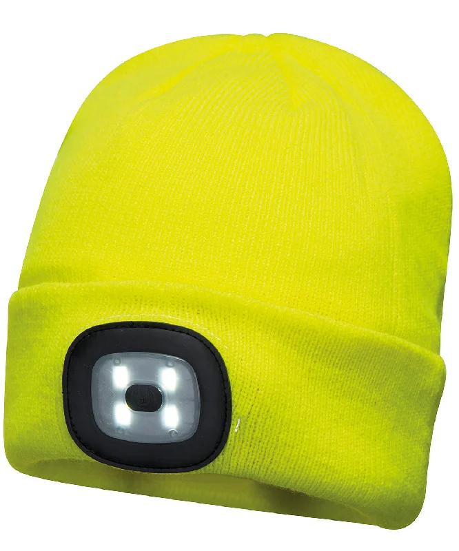 Yellow - Beanie LED headlight USB rechargeable (B029)