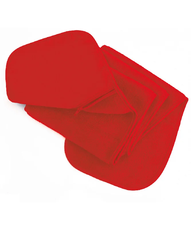 Red - Polartherm™ fleece scarf with zip pocket