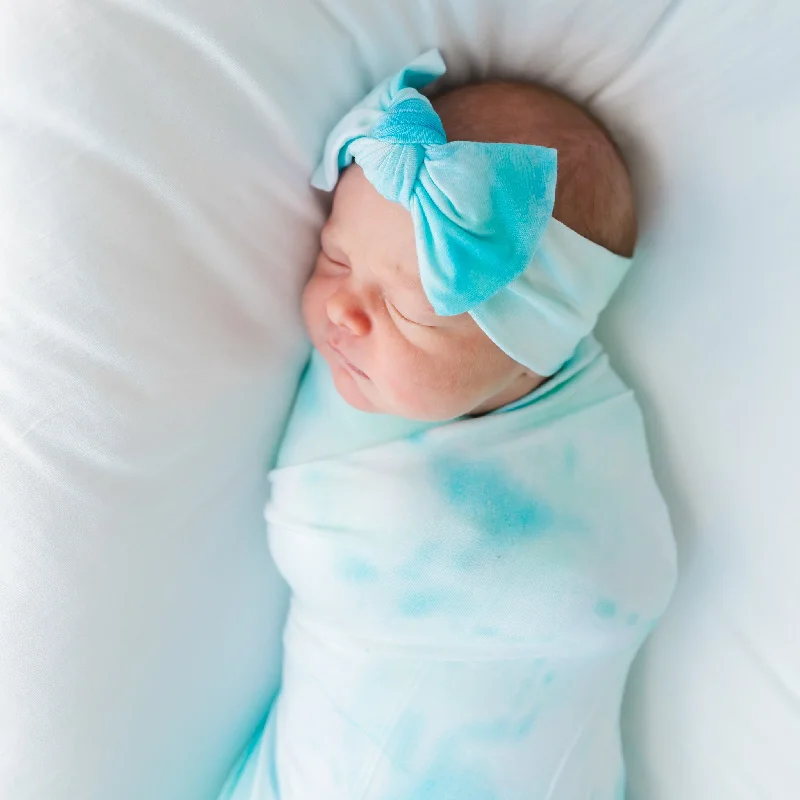 Tidepool Watercolor Swaddle + Headband Set