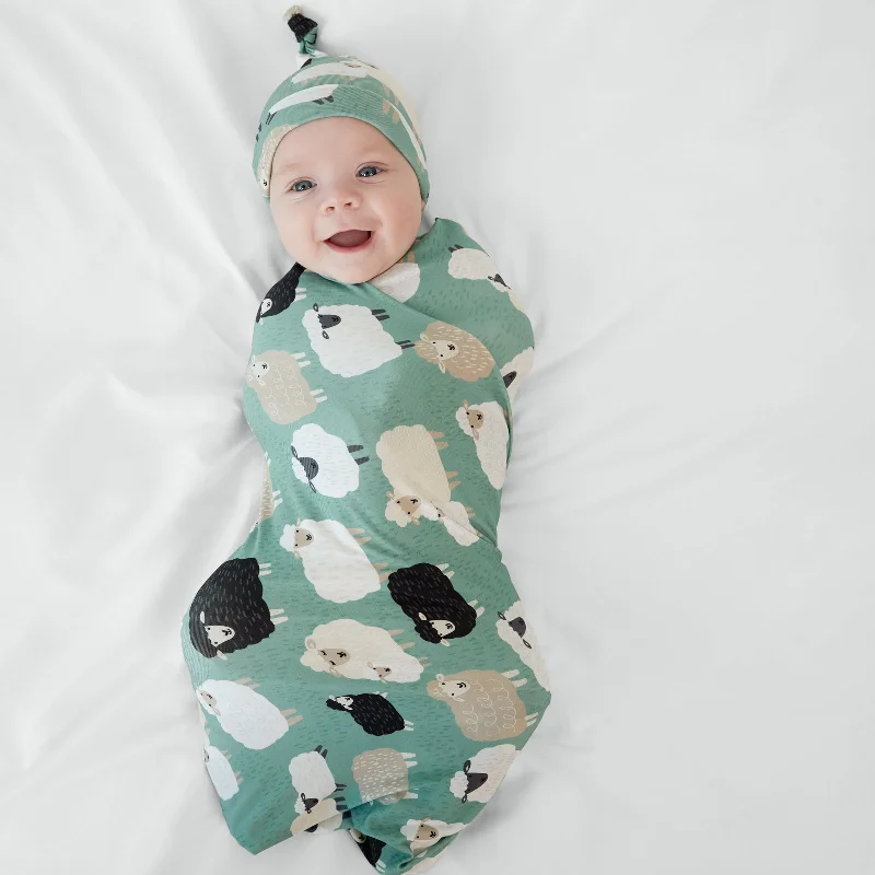 Little Sheepies Swaddle & Hat Set