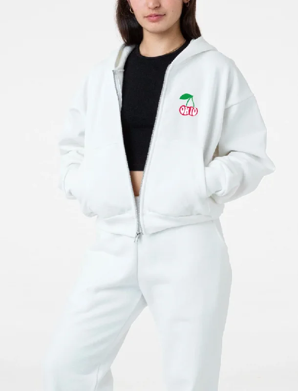 CroptoptimelessOhio Cherries Oversized Crop Zip Up