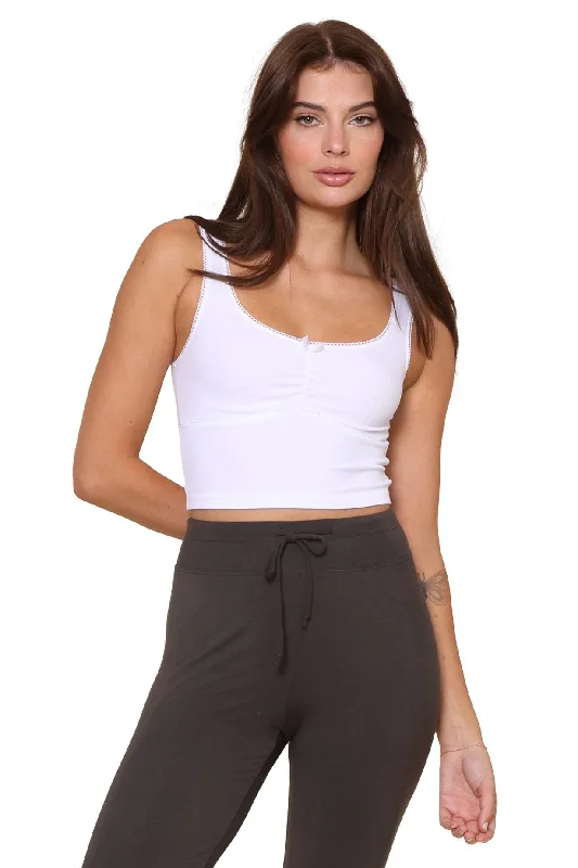 CroptopoutfitRib Cinched Crop Top with Bow