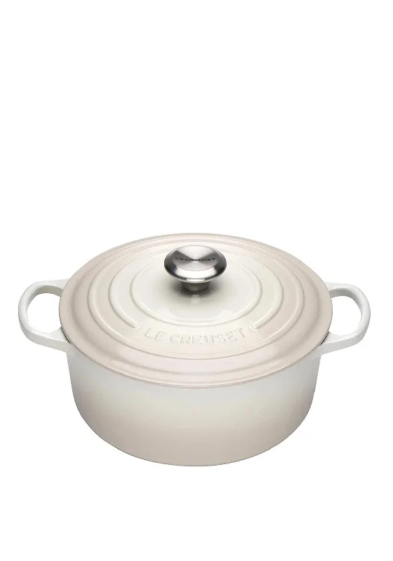 Le Creuset Signature Round Collection 4.2L Casserole Dish, Meringue