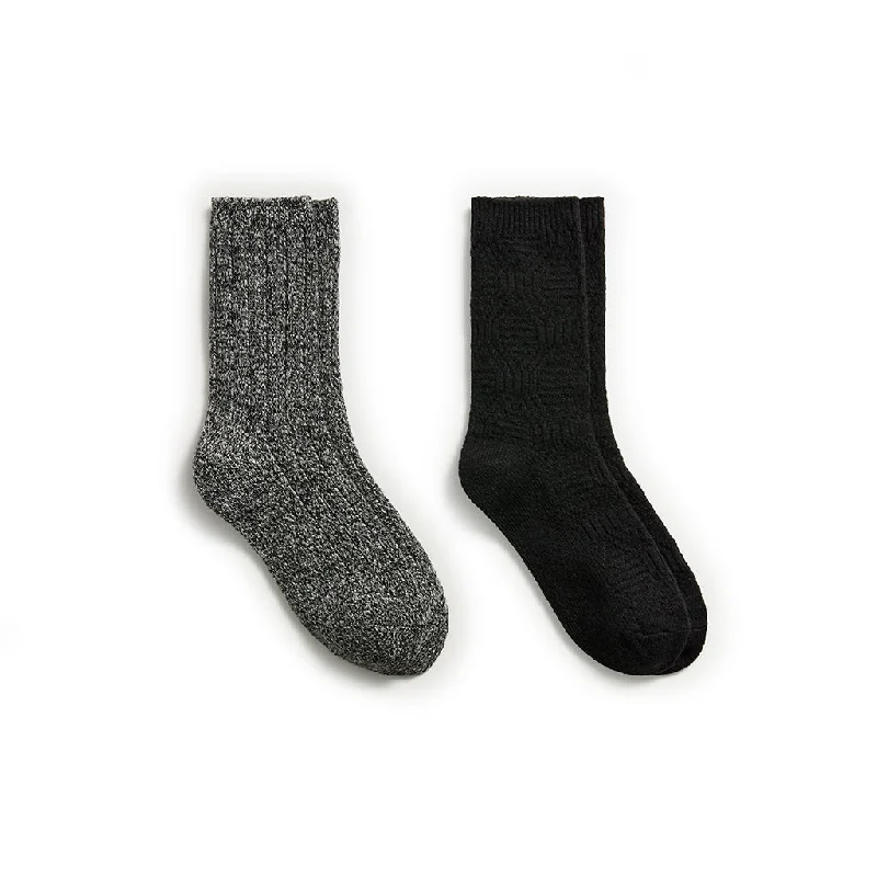 CrewnecksweaterLace Diamond Texture/Wide Rib Crew Sock 2-Pack