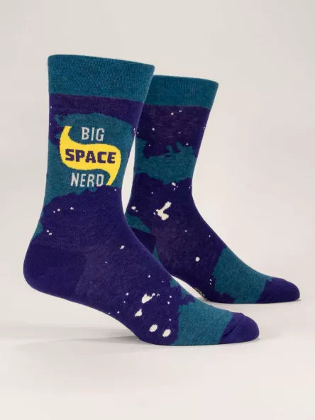 CrewneckidentityBlue Q Space Nerd Men's Crew Socks