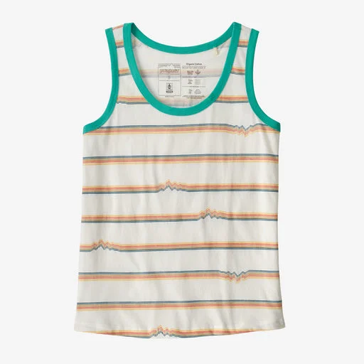 Patagonia Ridge Rise Stripe Repeat Organic Tank-Birch White w/Wavy BlueWaterproof tee