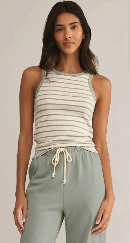 Hadley Striped Tank - Sage GreenWindproof tank