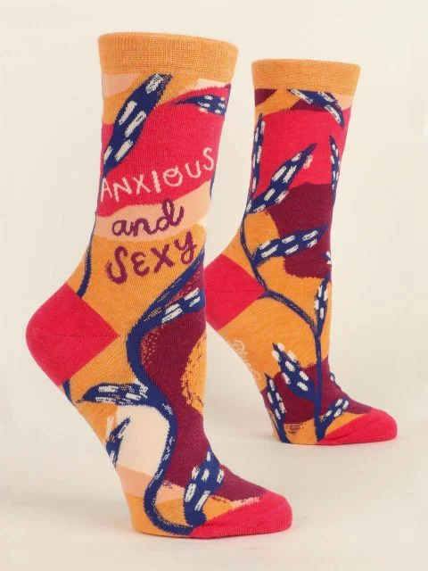 CrewneckcultureBlue Q Anxious & Sexy Women's Crew Socks