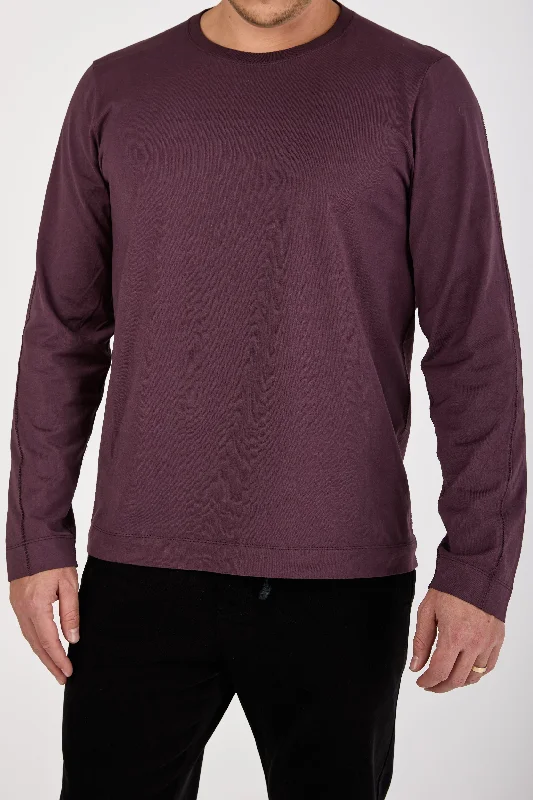 CrewnecksceneLong Sleeve Crewneck Shirt in Burgundy