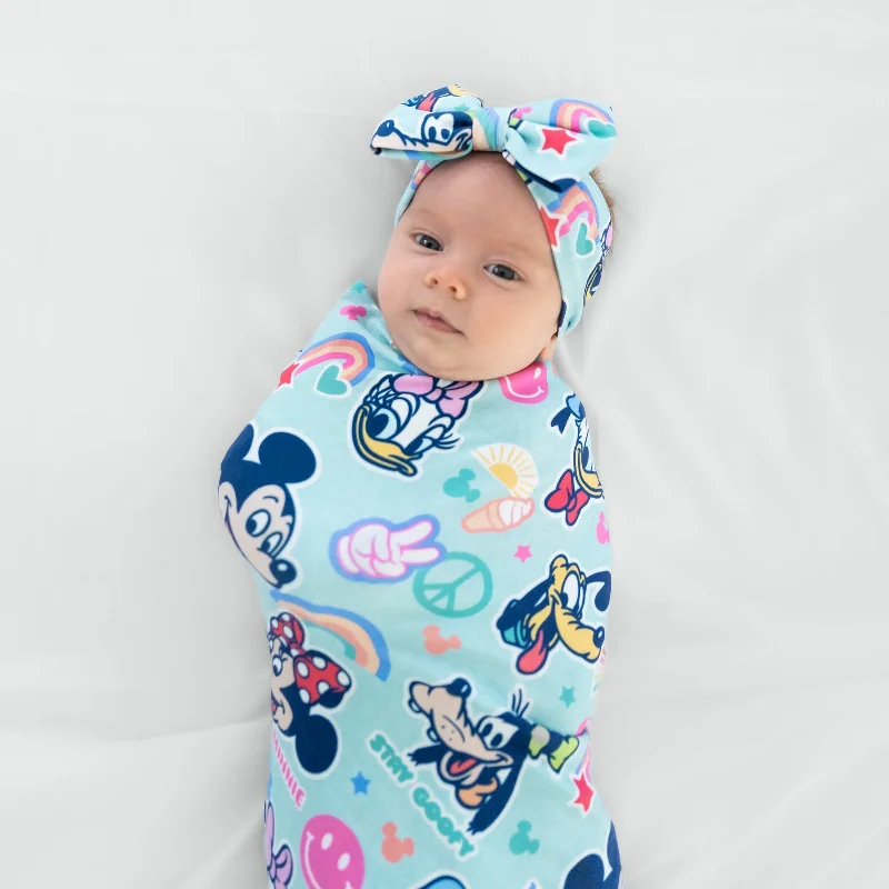 Pink Disney Mickey's Clubhouse Swaddle & Luxe Bow Headband Set