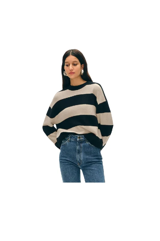 CrewneckdurableCashmere Striped Crewneck