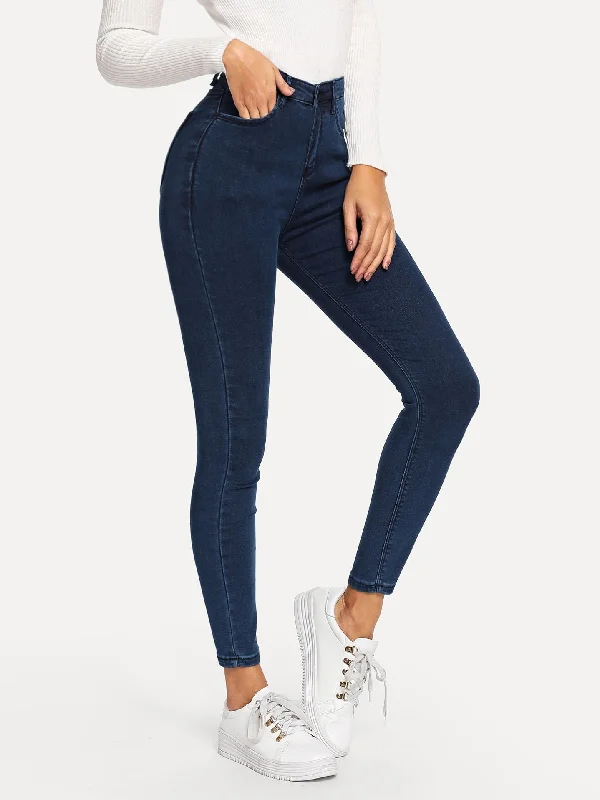 CroptopdeviceSolid Skinny Cropped Jeans