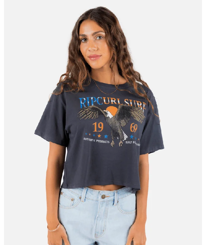 CroptopcommunityRip Curl Soaring Crop Tee-Washed Black