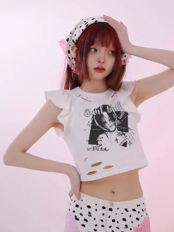 Croptopmoment[Evil tooth] My bad girl crop top shirt