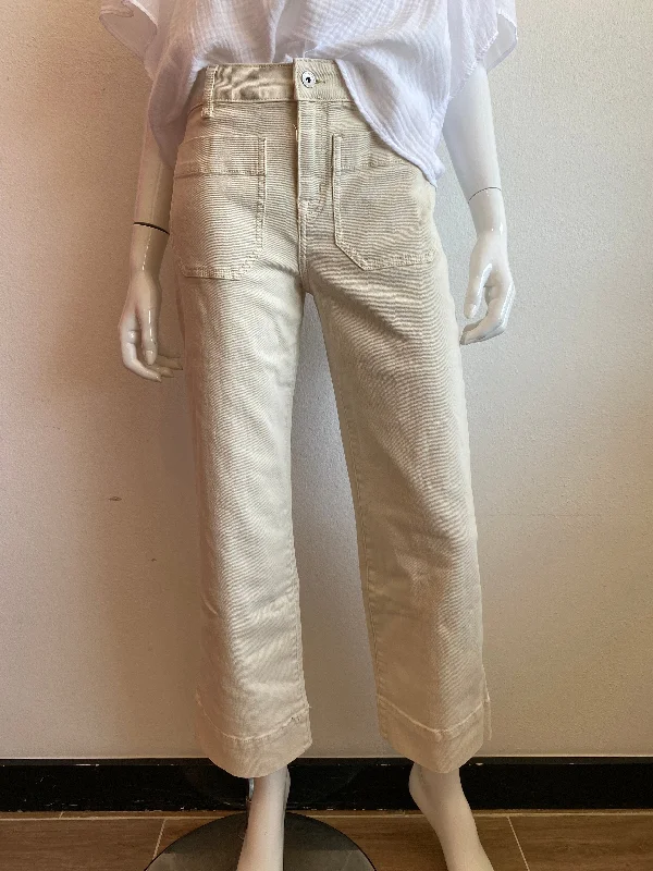 CroptopnetworkSanctuary - The Marine Standard Rise Crop Trouser Pant - French Vanilla