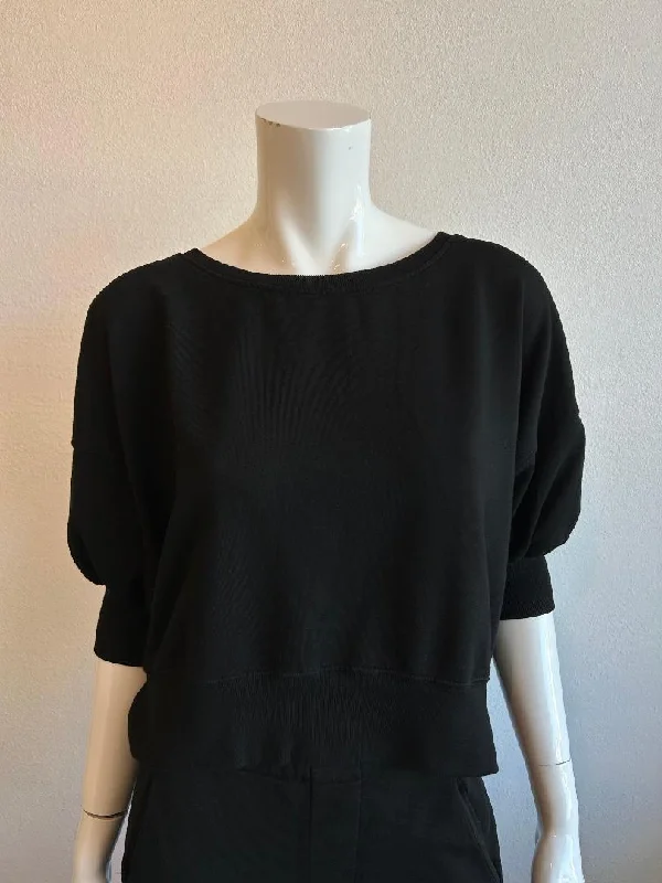 CroptopcloudMila -  Puff Sleeve Crop Top - Black