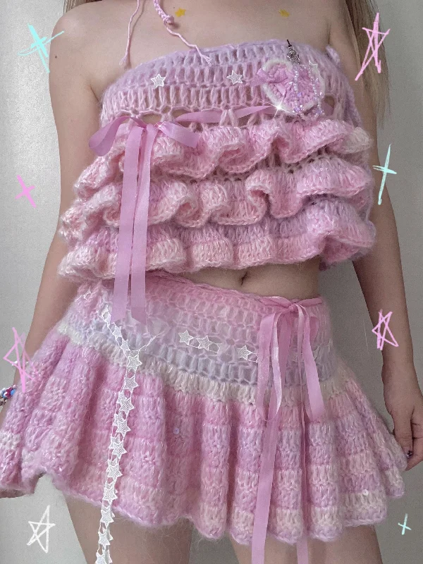 Croptoplinen[Customized Hand Knitted] I’m the real doll hand knitted skirt or crop top