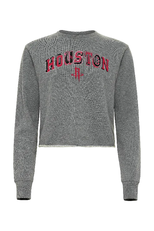 CroptopsweaterWomen's Houston Rockets Sportiqe Crewneck Crop Sweatshirt