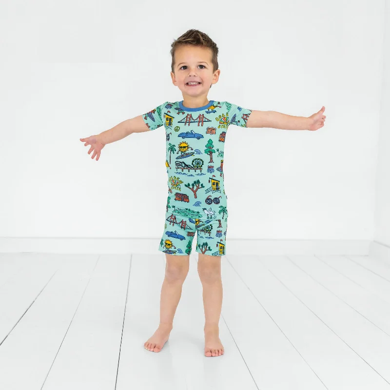 Golden State Two-Piece Short Sleeve & Shorts Pajama Set