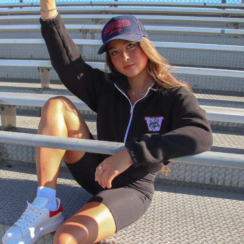 CroptopplainWisco Half Zip Crop Sweatshirt