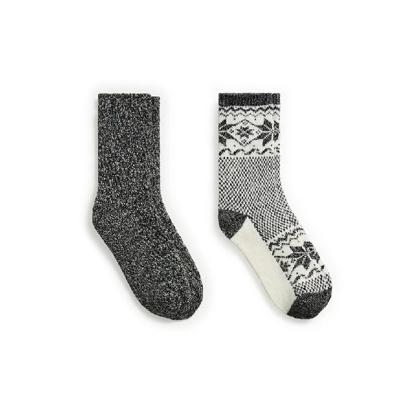 CrewneckcolorScandi Snowflake Block Crew Sock 2-Pack