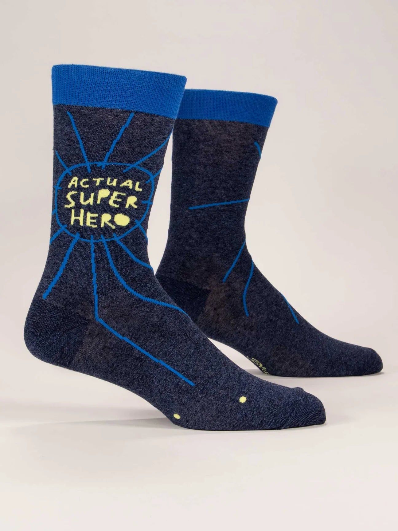 CrewneckclassicBlue Q Actual Superhero Men's Crew Socks