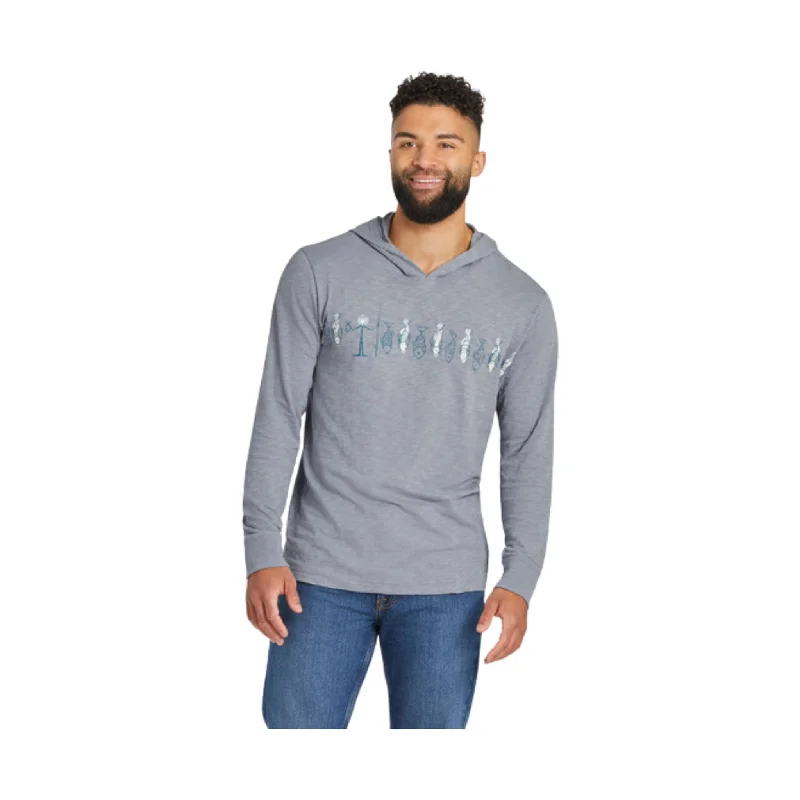 Life Is Good Men's Jakes Great Catch Textured Slub Hoodie - Stone Blue - ONLINE STORE CREDIT/EXCHANGE ONLY