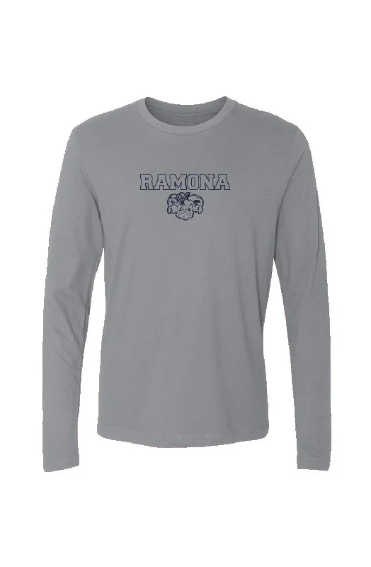 CrewneckhemRamona Unisex Cotton Long-Sleeve Crew Heather Grey