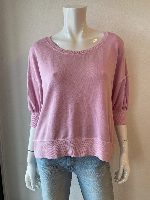 CroptoplookMila - Puff Sleeve Crop Top - Pink