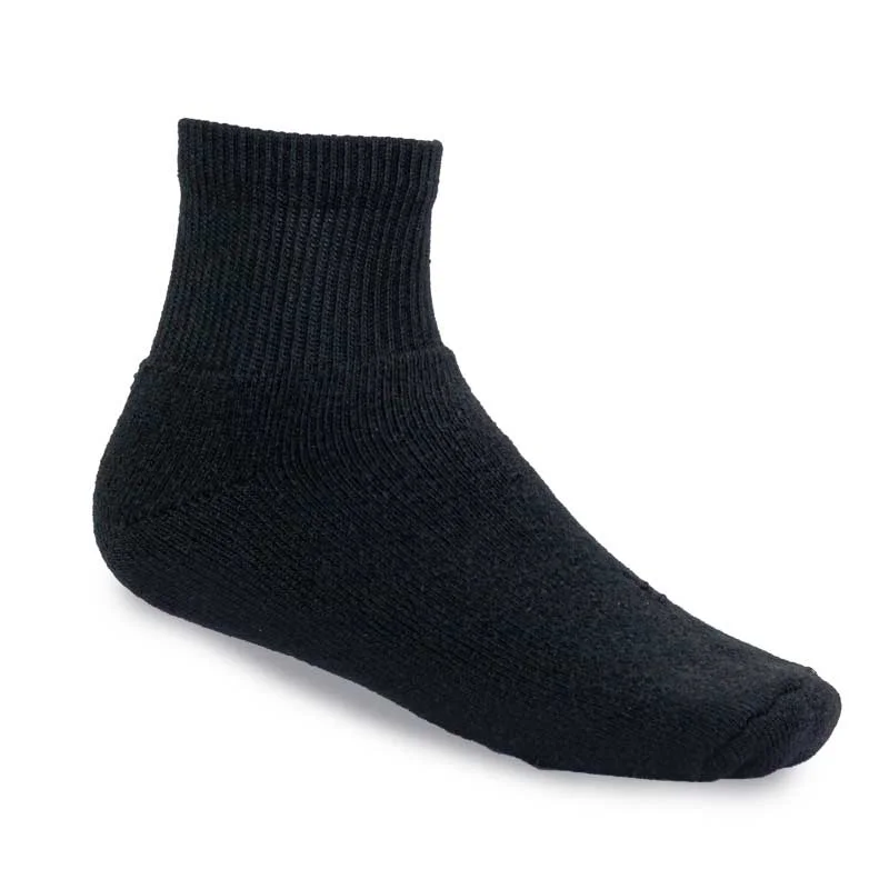 CrewneckvirtualStone Peak Youth Quarter Crew Sport Socks - Black 3 pack