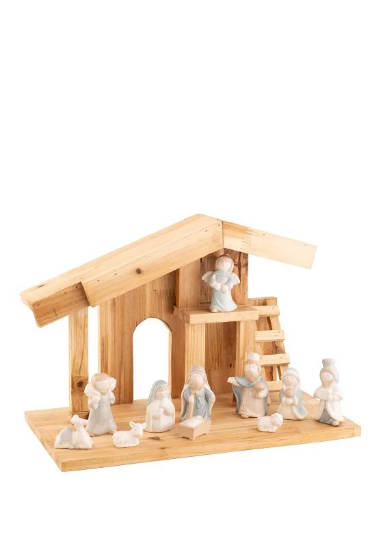 Belleek Living Away in a Manger Nativity Set