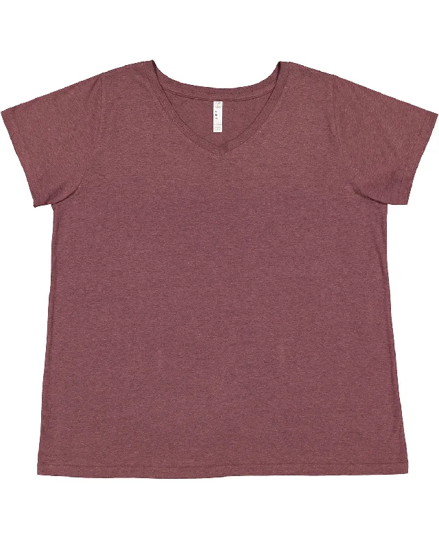 LAT 3817 Ladies' Curvy V-Neck Fine Jersey T-ShirtAsymmetrical Shirts