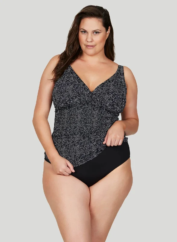 Artesands: Zig Zag Delacroix Tankini Top BlackGym jacket