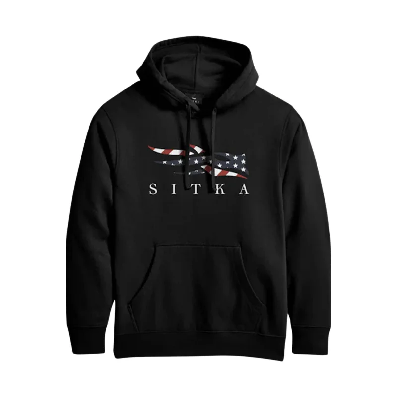 Sitka Men's Icon Flag Pullover Hoodie - Black