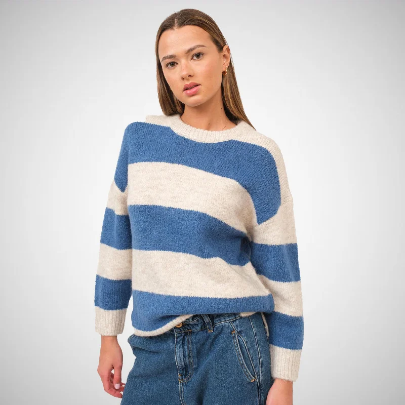 CrewneckcolorBroad Stripe Crewneck Sweater