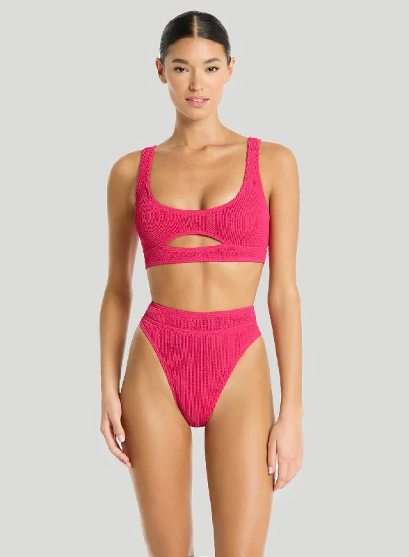 CroptoptailorBond Eye: Sasha Crop Bikini Top Raspberry