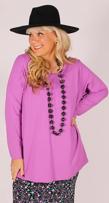 CrewneckcottonCosy Crew Neck Top Orchid