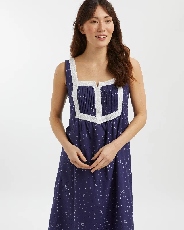 Kaftan DressKaftan DressWomen's Eliza Cotton Nightdress - Celestial Print