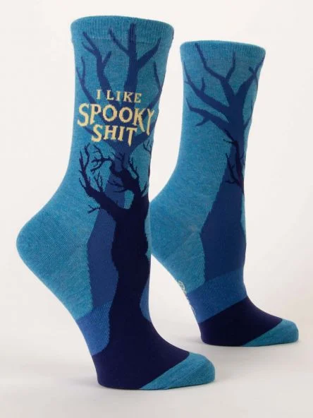 CrewnecksmartBlue Q Spooky Women's Crew Socks