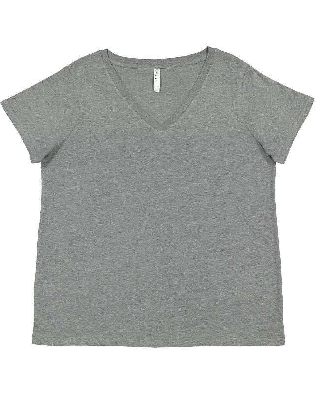 LAT 3817 Ladies' Curvy V-Neck Fine Jersey T-ShirtCasual Shirts