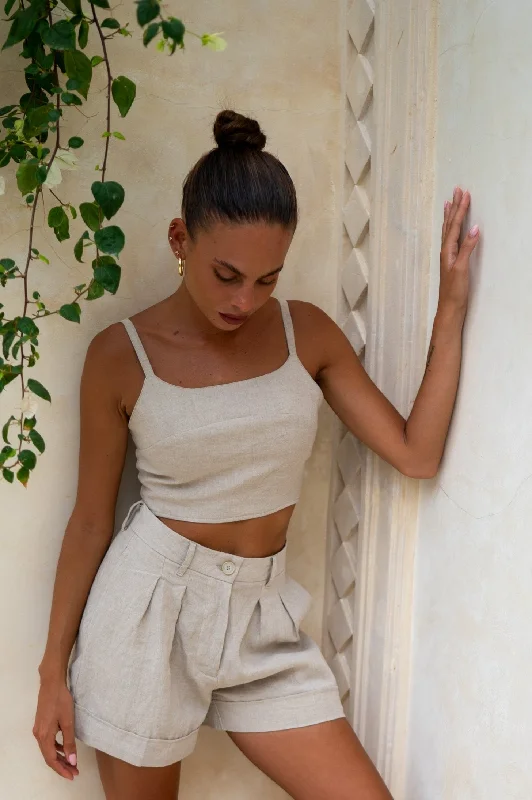 CroptophoodieIsland Luxe Natalie Crop in Natural